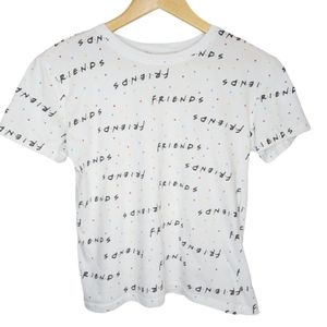 Friends Logo Cropped White T-shirt Sz Small